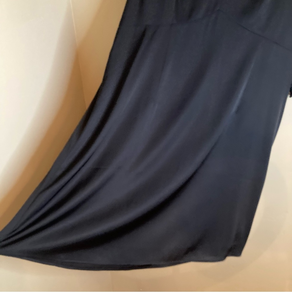 NEW Quince Washable Stretch Silk Puff Sleeve Mini Dress Black Satin Size XL - Picture 8 of 12